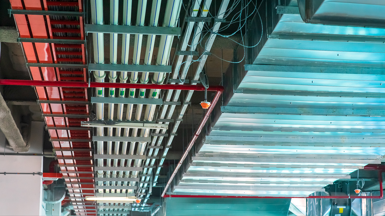 Structured cabling in ceiling void trunking installation Singapore